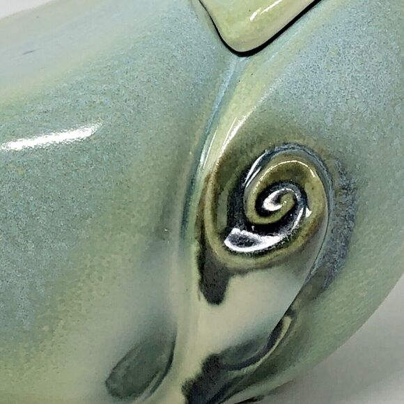 HULL Art Deco Pottery Teapot 1950's Parchment & Pine Sage Green VTG Mid Century - Picture 5 of 12